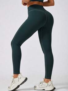 Core Rhythm New Summer Women's High Waist Tummy Control Sports Leggings, Great Choice For Fitness And Yoga - Blue - View 6