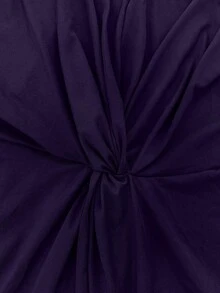 Elenzga Vestido ajustado con cuello en V y cintura ceñida para tallas grandes - Morado - Ver 7