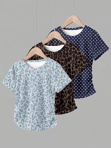 Tween Girl RANDOM 6pcs PACK 3 Packs.Vintage + Dopamine Color , Leopard Print & Polka Dot, Tween Girls Mini - White - View 3