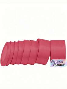 1 Roll Of Polyester Satin Ribbon - Gift Box, Candy Box, Cake Box, Fresh Flower Decoration Ribbon (Machine Dyed With Slight Color Difference) - Watermelon red - View 1