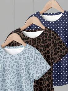Tween Girl RANDOM 6pcs PACK 3 Packs.Vintage + Dopamine Color , Leopard Print & Polka Dot, Tween Girls Mini - White - View 4