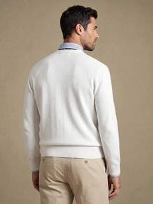Lornavo Men's Cardigan 100% Cotton High Quality Store Style - White - View 2