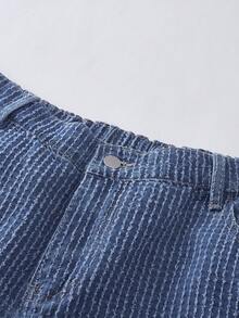 SHEIN MOD Plus Size Women's Pocket Curved Leg Wide Leg Loose Casual Denim Jeans - Medium Wash - View 3