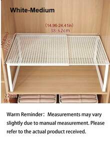 Expandable Wardrobe Organizer Rack - Space-Saving Vertical Storage Rack With Adjustable Height, Suitable For Clothes, Shoes, And Cabinets - Easy To Install, For Wardrobe Organization, Home Organization, Simple Design, Sturdy Structure, Home Storage - Multicolor - View 12
