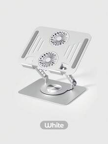 Teckwe Laptop Stand Adjustable Height Foldable 360° Rotating Support Stand With Cooling Fan Portable For Dorm - View 7
