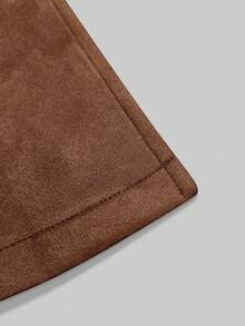 Balvessa Women's Short Suede Jacket With Stand Collar, Premium Style For Spring And Autumn - Brown - View 6