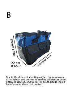 1pc Tool Kit Thickened Canvas Manual Tools Multi-Functional Electrician Air Conditioner Repair Large Portable Tool Bag, Featuring Durable Thickened Canvas, Suitable For Electrician And Air Conditioner Repair Tool Kits, With A Shoulder Strap - Multicolor - View 9
