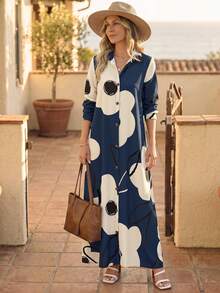 EMERY ROSE Gaun Panjang Wanita - Navy Blue - View 3