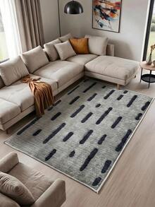 Digital Print Non-Slip Washable Runner Rug/Area Rug, Living Room Rug, Modern Design, Modern, Scandinavian, Bohemian And Classic Style, 100% Polyester, Made In Turkey - Grey - View 1