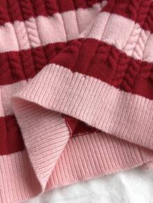 SHEIN Girls' Autumn/Winter Thick Fashion Bow Cute Minimalist Knit Sweater Long Sleeve Cardigan Back-To-School - Multicolor - View 6