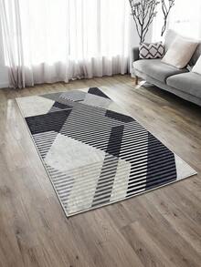 Alfombra de pasillo/alfombra de área con impresión digital antideslizante y lavable, alfombra de sala de estar, diseño moderno, estilo moderno, escandinavo, bohemio y clásico, 100% poliéster, fabricada en Turquía - Beis - Ver 4