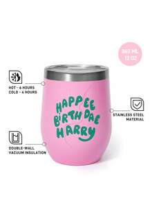 HARRY POTTER X SHEIN 360ml/12oz 不鏽鋼防漏蓋隨行杯，適用熱飲/冷飲，適合大多數杯架，禮品首選 - 粉色 - 查看 3