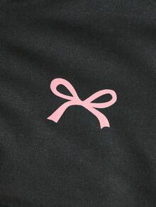SHEIN Genkimix Kids 2件組 青少年女孩套裝 連帽長袖前開拉鍊短版外套，腰部與袖口收緊，搭配鬆緊腰寬鬆寬腿休閒運動長褲，秋冬款 - 深灰色 - 查看 5