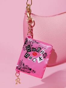 Mean Girls | SHEIN 1個零錢包鑰匙圈吊飾，可收納耳機、零錢、鑰匙及其他小物件，附掛鉤可掛在包包上 - 粉 - 查看 2