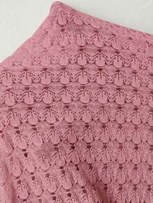 SHEIN LUNE 大尺碼女款純色休閒百搭日常穿搭開襟衫 - 粉色 - 查看 6