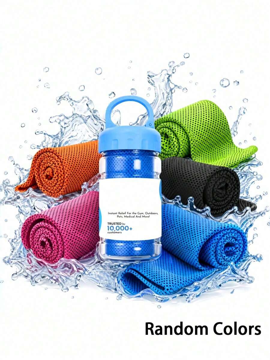 Portable CoolTowel Cooling Towel Bottle, Ready To Use Anytime Anywhere, Reusable, Soft Absorbent Cooling - Multicolor - View 1