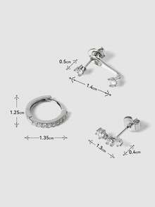 MortiRose Silver Sweet And Cool Girl Wind Star Love Six-Piece Set Of Earrings Chain Fringed Earrings Daily Versatile Niche Design Stud Earrings - Silver - View 12