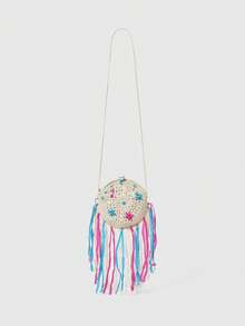 ROMWE Kawaii Casual Vacation Diagonal Shoulder Bag - Beige - View 1