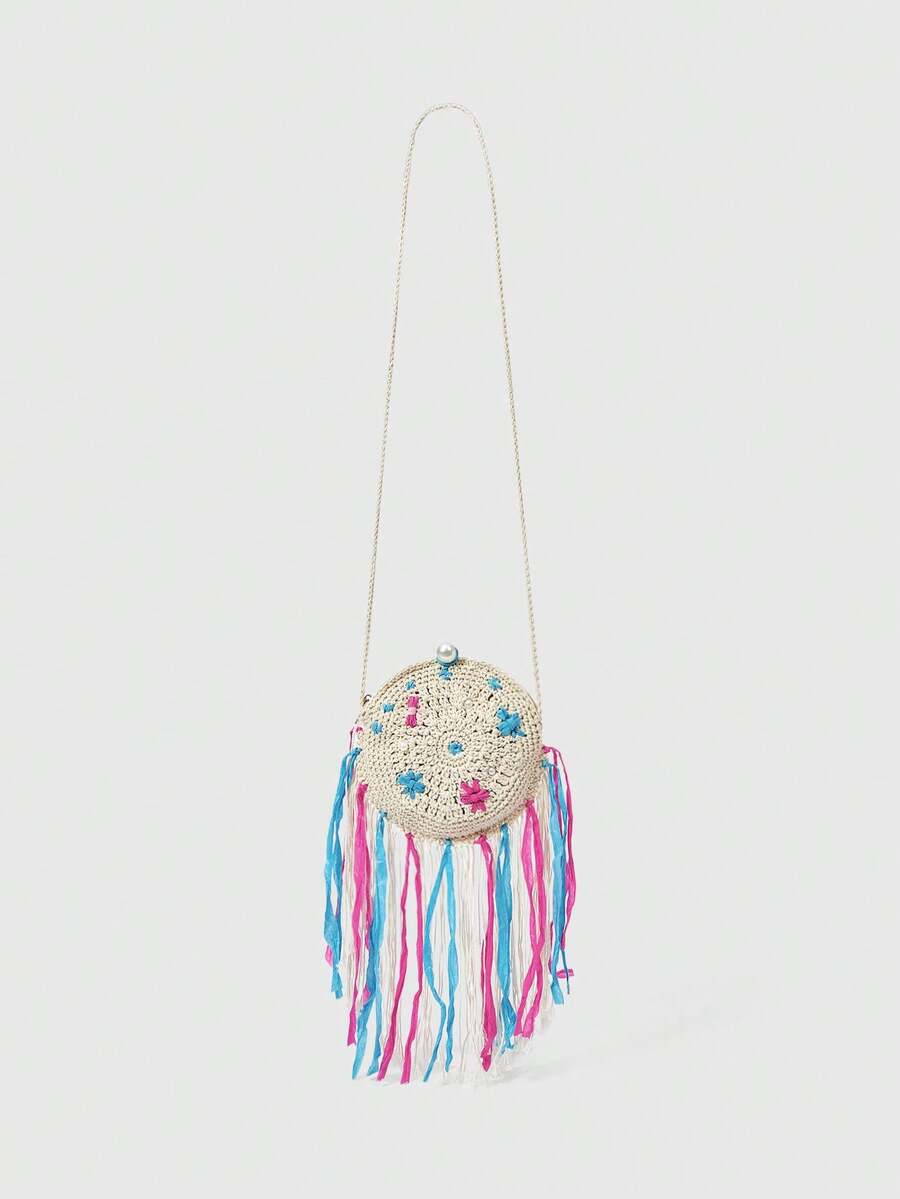 ROMWE Kawaii Casual Vacation Diagonal Shoulder Bag - Beige - View 1