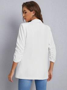 SHEIN Essnce Women Fashion Spring Classic White Blazer For Daily Commute In Fall/Winter - White - View 2