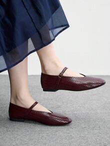 CUCCOO BIZCHIC 時尚舒適百搭休閒平底鞋，適合走路、旅行與度假，聖誕節情人節春季鞋款 - 復古酒紅色. - 查看 5