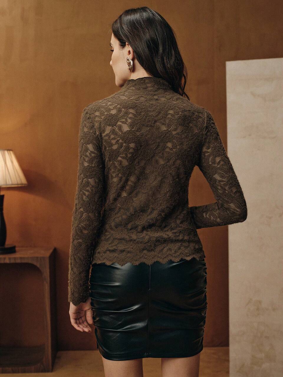 Anewsta Sexy Elegant Purple 3D Floral Lace Romantic Women's Base Layer T-Shirt