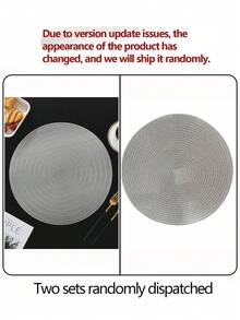 Hotel/Restaurant Round Placemats, PVC Non-Slip Waterproof Table Mats, Gold/Silver Heat Insulation Coasters, Washable, Protect Surface, Suitable For Wedding, Christmas, Party, Home Kitchen Dining Decor - Multicolor - View 15