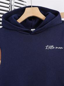 Conjunto de 2 piezas de sudadera con capucha y pantalones de chándal para niño preadolescente, vuelta al colegio, adecuado para desplazamientos - Multicolor - Ver 3