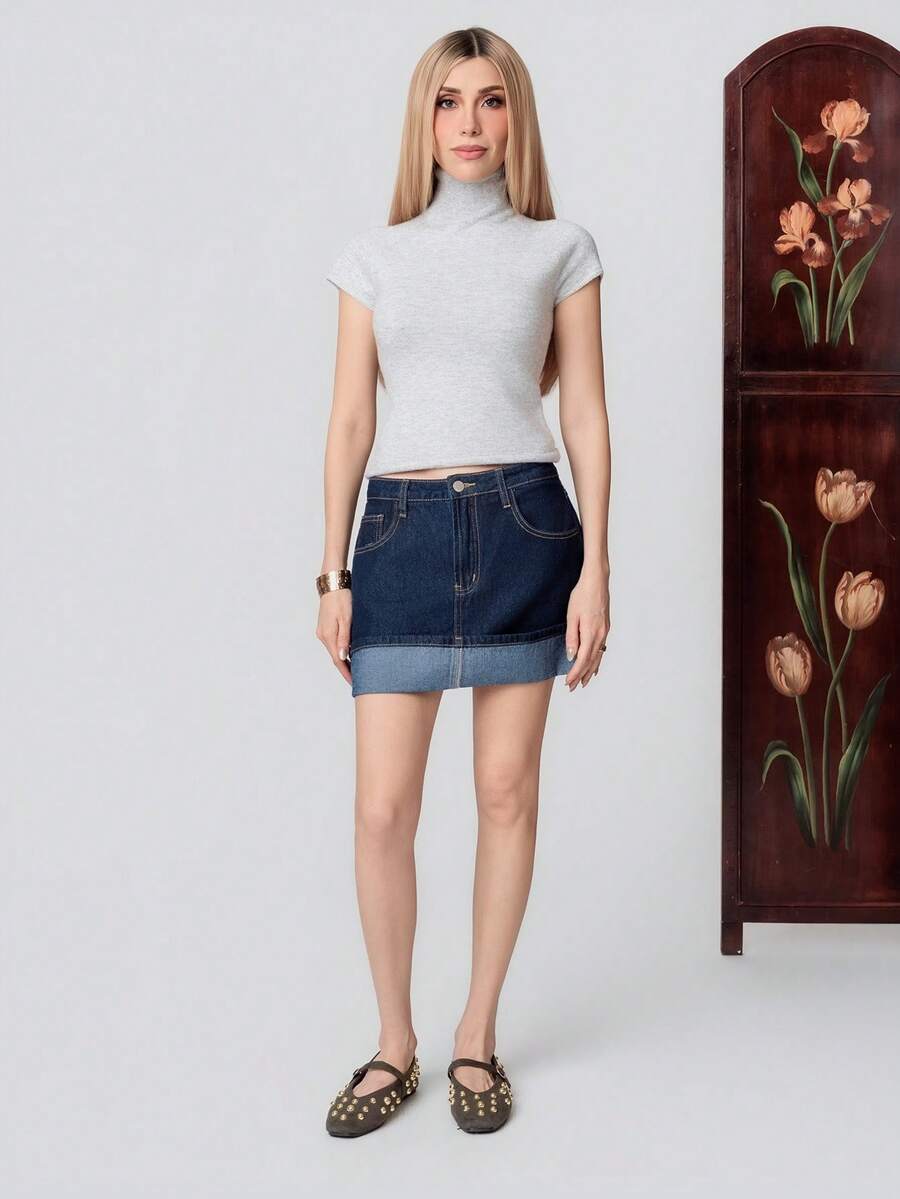 PRISCILA ESCOTO PRISCILA ESCOTO 女式高领长袖紧身羊毛衫上衣，秋冬