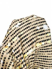 SHEIN Lady 女款優雅通勤純色上衣與亮片印花洋裝兩件套 - 彩色 - 查看 7