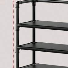 Multi-Level Entrance Shoe Rack With Hooks, Standalone Foyer Storage Rack. - Multicolor - View 6