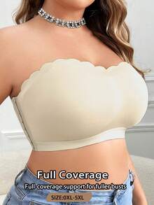 SHEIN Plus Size Wireless Bandeau Bra Single Piece - Yellow - View 4