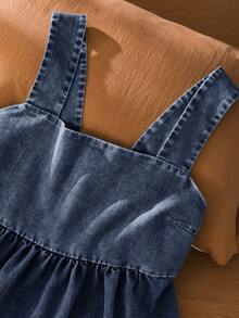 CosyJoli Blus Kasual Wanita Ukuran Besar Warna Biru dengan Desain Pita di Belakang untuk Beraktivitas di Luar Rumah, Model Baru 2026 - Navy Blue - View 4