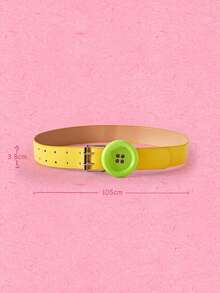 Popjeli 1Pc Yellow Y2K Millennial Spice Girls Metal Airy Rabbit Ears Decorated Ladies Belts, Suitable For Music Festivals, Parties, Dates, Etc - Yellow - View 8