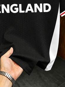Manfinity Gritte Field 男士字母印花短袖足球球衣 T-shirt - 彩色 - 查看 4