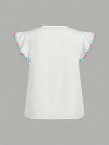 EMERY ROSE Camisa de mujer con bordado y abotonadura, casual y minimalista, adecuada para el verano - Multicolor - Ver 2