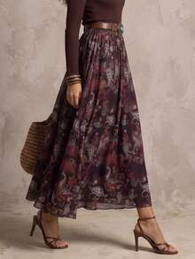 Solivie Women's Printed A-Line Skirt, Autumn New Arrival - Multicolor - View 6