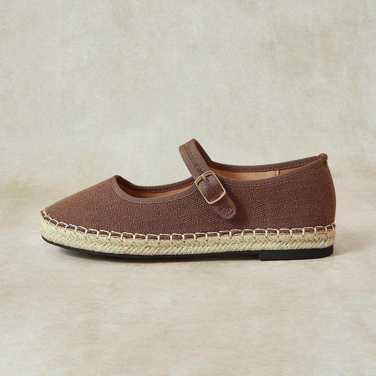 Women's Woven Linen Mary Jane Straw Flats, Women's Breathable With Adjustable Buckle Shoes, Soft Sole Comfortable Vacation Style Commuting