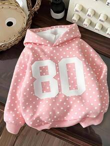 Tween Girl Tween Girl Tween Girl Casual Loose Fit Round Neck Long Sleeve Winter Autumn Sweatshirt,College Style 80 ,White , - White - View 1