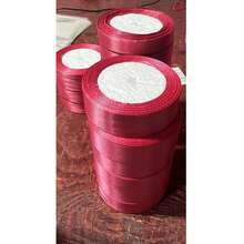 1 Roll Of Polyester Satin Ribbon - Gift Box, Candy Box, Cake Box, Fresh Flower Decoration Ribbon (Machine Dyed With Slight Color Difference) - Watermelon red - View 2