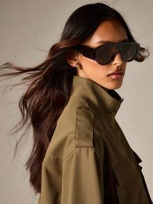 AiiRZ Women's Short Solid Color Utility Jacket - Khaki - View 6