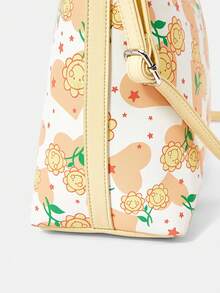 SHEIN X Care Bears 卡通圖案時尚通勤手提包 - 彩色 - 查看 5