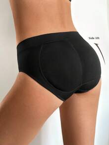 Firerie Ropa interior modeladora sencilla y lisa para levantar el trasero, uso casual para todos los días - Negro - Ver 2