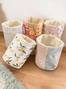SHEIN 1-Piece Oxford Cloth, New Small Fresh Flower Pattern Cosmetic Bag, Easy To Carry For Short Trips, Storage Bag, Suitable For Going Out Storage - Multicolor - View 2