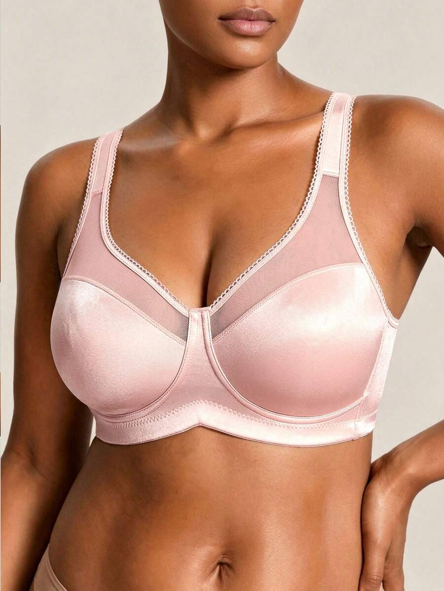 Barelissa Plus Size Wireless Bra, 1pc - Pink - View 1