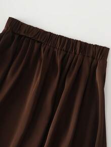 Balvessa Women's Elegant Commute Shirt And Skirt 2 Pieces Set - Brown - View 7