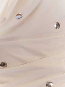 MUSERA Draped Cowl Neck Cross Back Top With Ruched Sides Summer Girly Everyday Party Y2k Soft Social - White - View 6