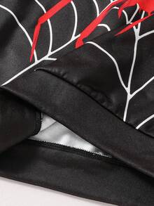 SHEIN 兒童 2 件組 青少年男孩 紅黑蜘蛛與超級英雄圖案長袖連帽衛衣套裝 秋季 - 彩色 - 查看 10