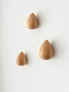 1pc/2/4pcs Creative Wooden Hook, Water Drop Wall Hook, Wooden Wall-Mounted Coat Hook For Bedroom, No Need To Drill Holes - Multicolor - View 8