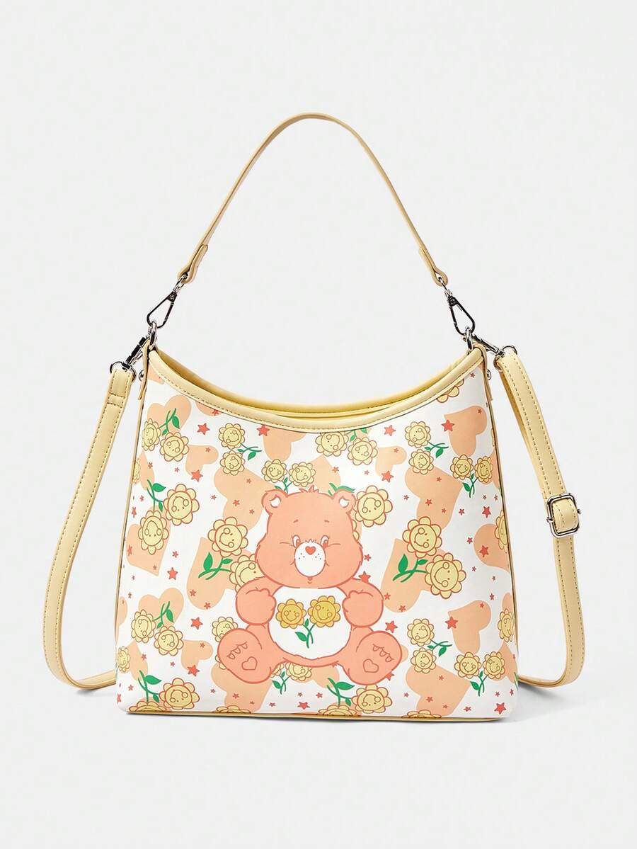 SHEIN X Care Bears 卡通圖案時尚通勤手提包 - 彩色 - 查看 1